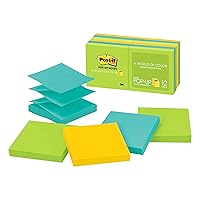 Post-it Pop-up Notes, 3x3 in, 12 Pads, America's #1 Favorite Sticky Notes, Floral Fantasy Collection, Bold Colors, Clean Removal, Recyclable (R330-12AU)