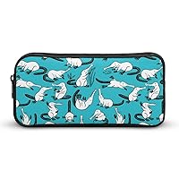 Muskrats Pencil Case Large Capacity Zippered Pen Bag Stationery Organizer for Home Office