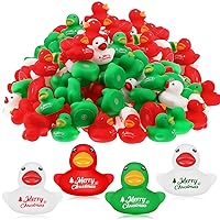 200 Pcs Mini Christmas Rubber Ducks 1.57 Inch Small Rubber Ducks in Bulk Christmas Rubber Ducks for Christmas Birthday Party Favors Bathtub Classroom Exchange Prizes
