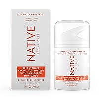 Native Brightening Daily Facial Moisturizer Gentle Face Lotion Hydrating Cream for Women and Men with Vitamin C B3 & SPF 30 Lightweight Non Greasy Formula - 1.7 fl oz