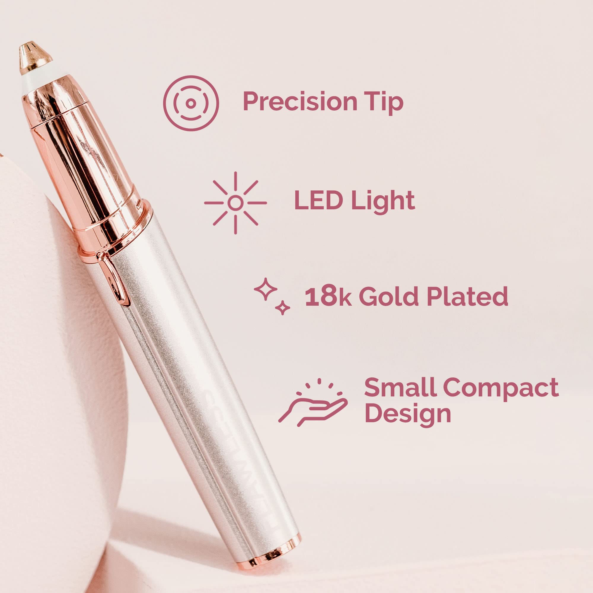 Finishing Touch Flawless Brows Remover, Electric Eyebrow Razor for Women with LED Light for Instant and Painless Hair Removal