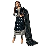 Straight Salwar Kameez Suits Heavy Piping Designer Indian Anarkali Salwar Dress