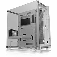 Core P3 Pro Snow E-ATX Tempered Glass Mid Tower Gaming Computer Chassis, Open Frame Panoramic Viewing, Glass Wall-Mount, Rotatable PCI-E Slots, CA-1G4-00M6WN-09