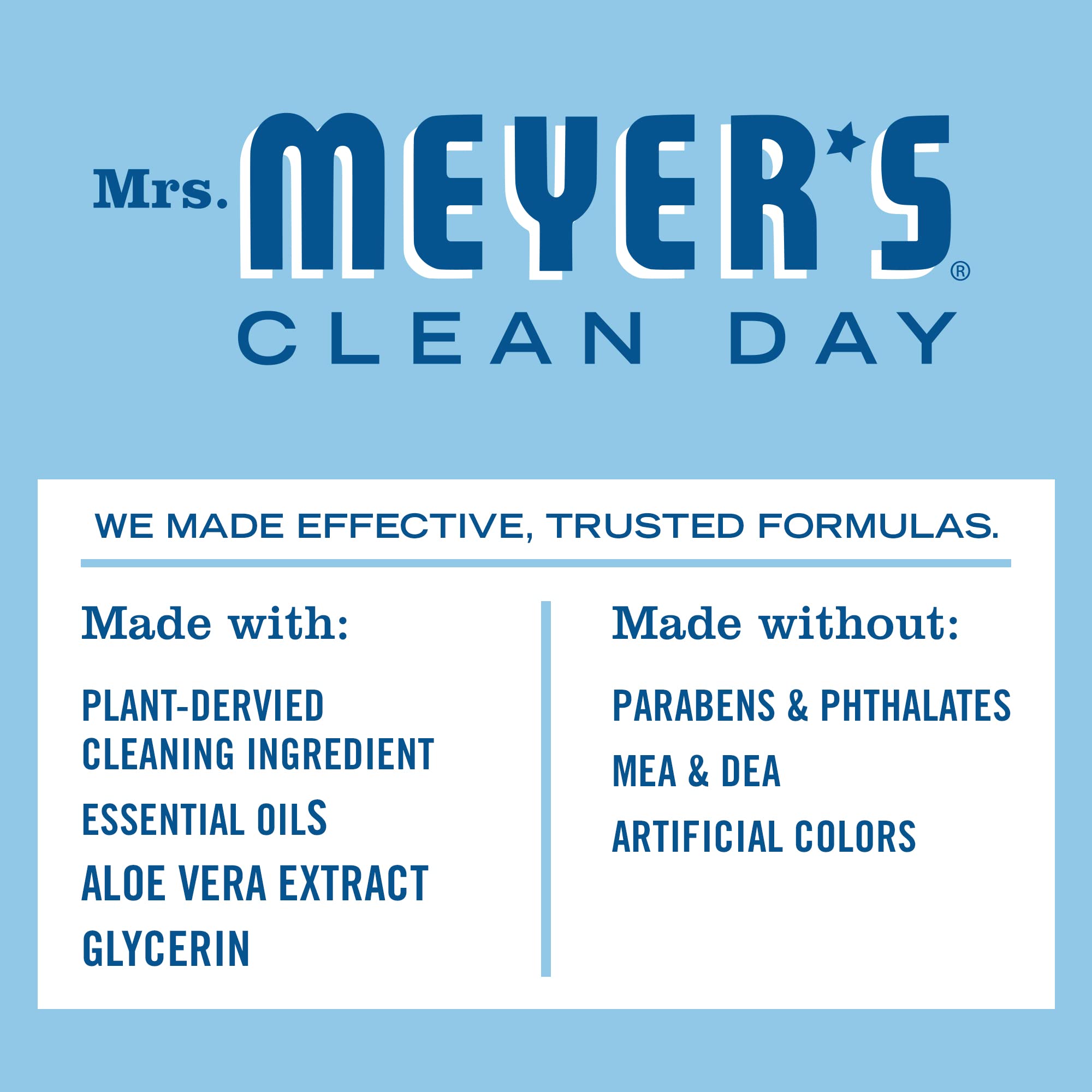 MRS. MEYER'S CLEAN DAY Liquid Dish Soap, Biodegradable Formula, Rain Water, 16 fl. oz