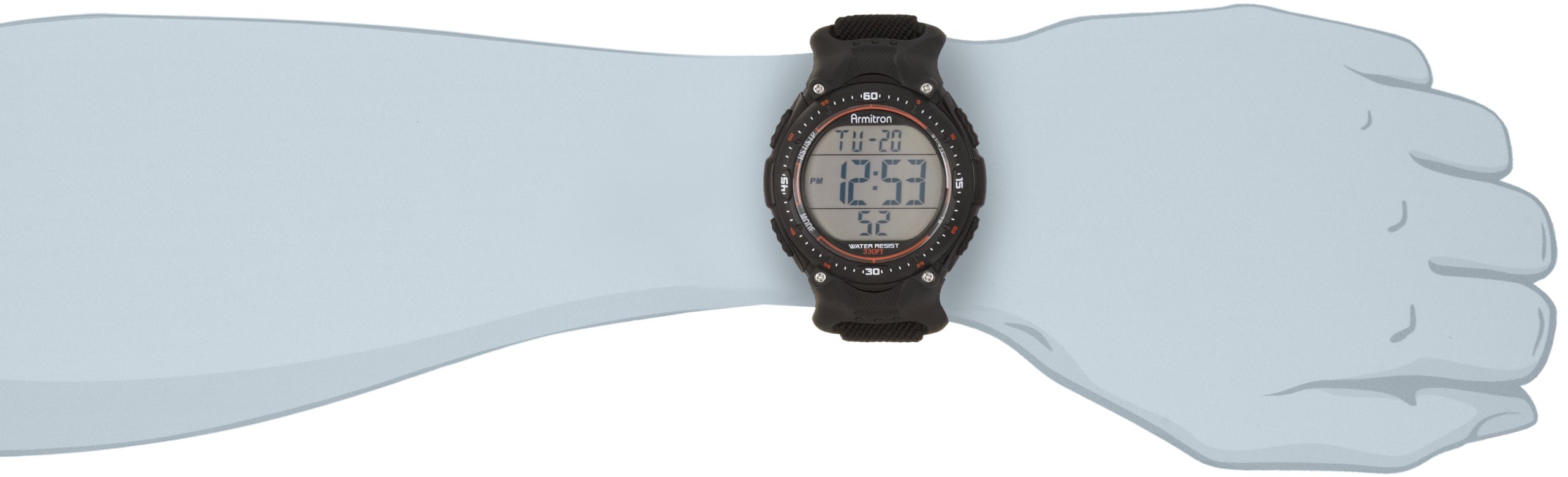 Armitron Sport Men's 408159BLK Chronograph Black Strap Digital Display Watch
