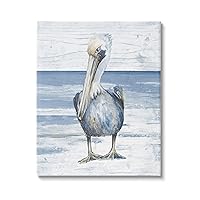 Rustic Nautical Pelican Canvas Wall Art by Patricia Pinto