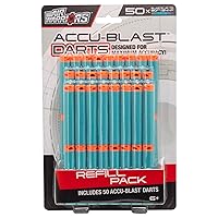Buzz Bee Toys: Accu-Blast: Dart Refill - 50 Count - Compatible with All Dart Blasters, Toy Accessory, Superior Accuracy, Blue & Orange