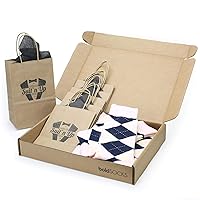 Navy Petal Blush Pink Argyle Men's Socks - Groomsmen Wedding Sock Kit with Gift Bags