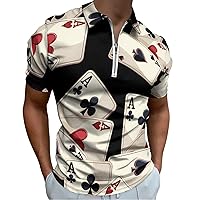 Aces Playing Cards Men’s Polo Shirt Slim Fit Golf Shirts Casual Short Sleeve Work T Shirts
