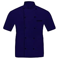 Creation HF-99 Men's Half Sleeves Chef Coat/Jacket Black Piping (Size=XXS-7XL, Multi Color Coat)