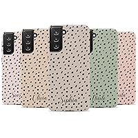 Custom Name Black Polka Dots Case, Personalized Name Case, Designed for Samsung Galaxy S24 Plus, S23 Ultra, S22, S21, S20, S10, S10e, S9, S8, Note 20, 10