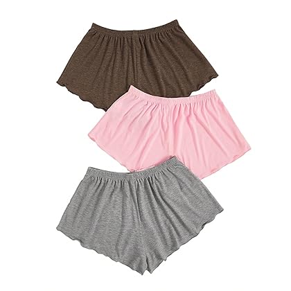 Milumia Women's 3 Pack Pajama Bottoms Plaid Lounge Shorts Cute Elastic Waist Pj Shorts