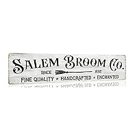 Salem Broom Co Vintage Signs Retro Metal Tin Signs for Kitchen Home Halloween Wall Bar Farmhouse Halloween Decor Halloween Front Door Decor 4x16 Inches