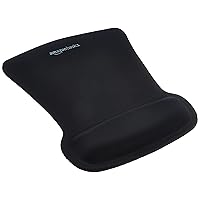 Amazon Basics Rectangular Gel Computer Mouse Pad with Wrist Support Rest, Small, Black