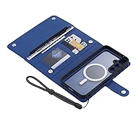 ViLi GHB Galaxy S23 FE SCG24 Compatible Wallet Card Storage Detachable Magnet 2 in 1 Detachable Detachable Detachable Strap 2-Way Folio Case Blue CGAS23FE-VL-GHB-BU