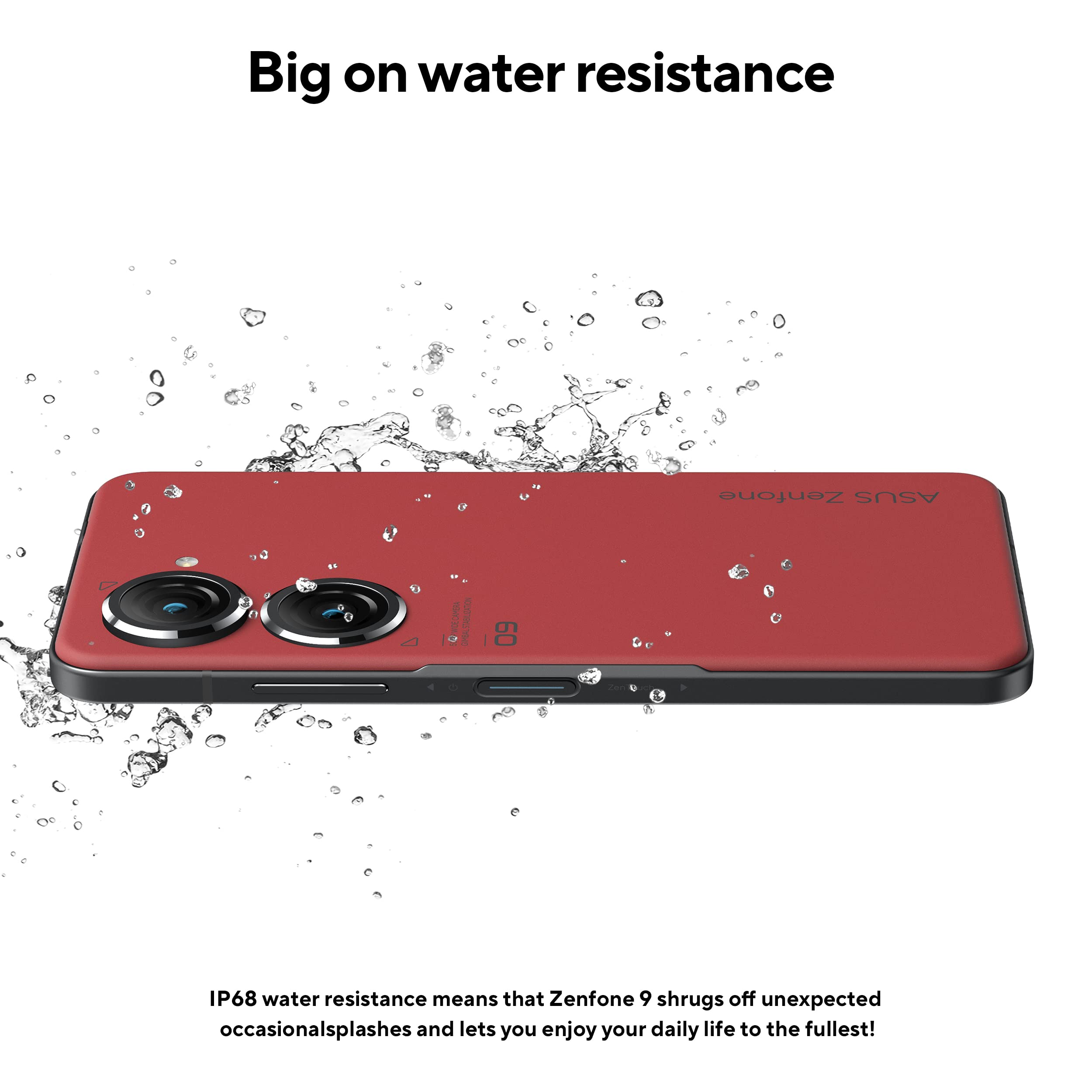 ASUS ZenFone 9 Cell Phone, 5.9” FHD+ 2400x1080 AMOLED 120Hz, IP68, 4300mAh Battery, 50MP/12MP Dual Camera, 12MP Front, 8GB RAM, 128GB, 5G LTE Unlocked Dual SIM, Red, AI2202-8G128G-RD [US Version]