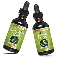 Go Nutrients Prostate Edge 2 oz Prostate Support Supplement for Mens Health with Pygeum, Saw Palmetto Extract, Stinging Nettle Root & Liver Edge 2 oz Liver Cleanse & Advanced Liver Supplement