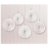 Iridescent White Hot Stamp Paper Fans - 5