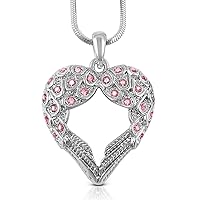 Guardian Angel Wings Necklace for Women, Teens, Girls, Angel wings Jewelry Gifts (Pink)
