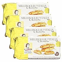 Millefoglie D'Italia Classiche by Pasticceria Matilde Vicenzi | Gourmet Italian Puff Pastry Cookies | Made in Italy | 4.41oz (125g) Tray of 8 Pastries-Pack of 4 | All-Natural, Kosher, Dairy