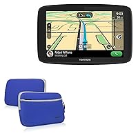BoxWave Case Compatible with Tomtom Go Comfort (6 in) - SoftSuit with Pocket, Soft Pouch Neoprene Cover Sleeve Zipper Pocket for Tomtom Go Comfort (6 in) - Super Blue