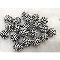 100pcs Micro Pave Crystal black silver gold Shamballa Ball beads 10mm Micro Pave Jet Findings Charm, Round Ball Spacer