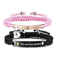 2pcs Matching Bracelets for Couples Lover Connectable Heart-Shaped Bracelet Gifts for Boyfriend Girlfriend Best Friend