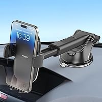 APPS2Car Suction Cup Car Phone Holder Mount, Dashboard/Windshield/Window Phone Holder with Ultra Sticky Gel Pad, Compatible with iPhone, Samsung, All Cellphone, Thick Case & Big Phone Friendly, Ink
