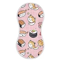 xigua 1Pack Cute Sushi Pattern Muslin Baby Burp Cloths,Super Soft Absorbent Skin-Friendly Cotton Burping Rags for Newborn, Boys & Girls,Unisexs 22x11in