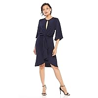 Maggy London Women's Feather Crepe Tie Front Dress