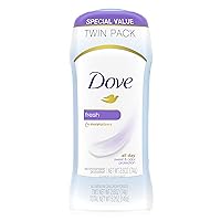 Dove Invisible Solid Antiperspirant Deodorant Stick for Women, Fresh, For All Day Underarm Sweat & Odor Protection 2.6 oz, 2 Count