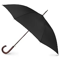 Eco Auto Open Umbrella Classic Wooden J Stick Handle with Easy Grip - Windproof, Rainproof and Durable Canopy Design – Versatile Travel, Perfect for Rainy Days