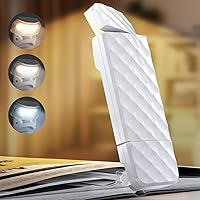 USB Rechargeable Book Light with Timer, Clip-on LED Bookmark Reading Light in Bed, 3 Amber Colors & 5 Brightness,Long Lasting, Perfect for Book Lovers, Kids