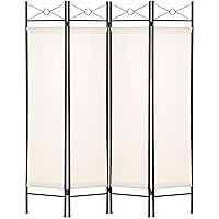 Best Choice Products 6ft 4-Panel Folding Privacy Screen Room Divider Multipurpose Decoration Accent for Bedroom, Bathroom, Office, Salon, Shade w/Steel Frame, Lightweight Design - White