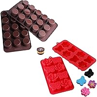 Webake Chocolate Candy Molds Silicone Baking Mold for Snack Size Peanut Butter Cup, Jello, Keto Fat Bombs and Cordial