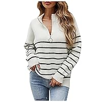 Christmas Tops for Women Snowflake High Neck Long Sleeve Sweater Fun and Cute Loose Pullover Sweater