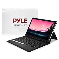 1080p HD Display, 5000 mAH, Dual 10.1 Inch Android Tablet -2 in 1 Tablet Camera, WiFi Compatibility, Quad-Core Processor, 2GB RAM, 32GB Storage,Magnetic Keyboard,Stylus Pen & Case Included-Silver
