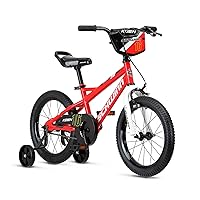 Koen & Elm BMX Style Toddler and Kids Bike, For Girls and Boys, 12-18-Inch Wheels, Training Wheels Included, Basket or Number Plate, Ages 2-9 Year Old, Rider Height 28 to 52 Inch