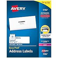 Avery Easy Peel Printable Address Labels with Sure Feed, 1-1/3