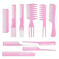 10 Pcs Hair Stylists Professional Styling Comb Set, Combs for Hair Stylist, Coarse Fine Toothed Pick Combs - Hair Styles for Women