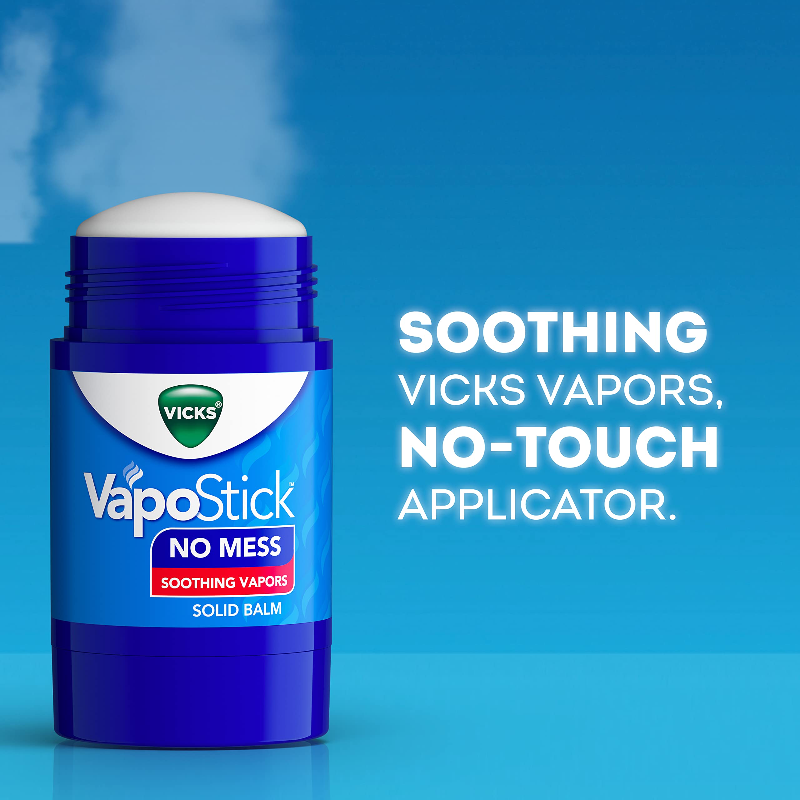 Vicks VapoStick,Solid Balm,No Mess,Comforting Non-Medicated Vicks Vapors,Easy-To-Use No-Touch Applicator,Quick Dry,Lightweight Skin Feel,From The Makers of Vicks VapoRub,1.25oz x 2 (Twin Pack)