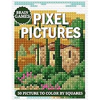 Pixel Pictures 50 Picture to Color by Squares: Brain Games Mystery Pixel Art Coloring Book for Adults 50 Pictures to Color by Squares