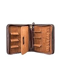 Maxwell Scott | Mens Quality Leather Travel Watch Case | The Atella | Handmade In Italy | Dark Chocolate Brown