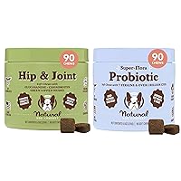Natural Dog Company Hip & Joint and Probiotic Chews for Dogs Bundle: Glucosamine & Probiotics - Joint Support and Digestive Health Combo for Dogs of All Breeds and Sizes