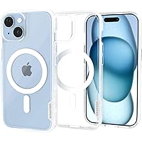Smartish® iPhone 15 Magnetic Case - Gripmunk Compatible with MagSafe [Lightweight + Protective] Slim/Thin Grip Cover for Apple iPhone 15 - Clearly Clear