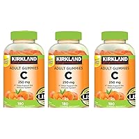 Kirkland Signature Vitamin C Adult Gummies 250 mg, 180 Count (Pack of 3)