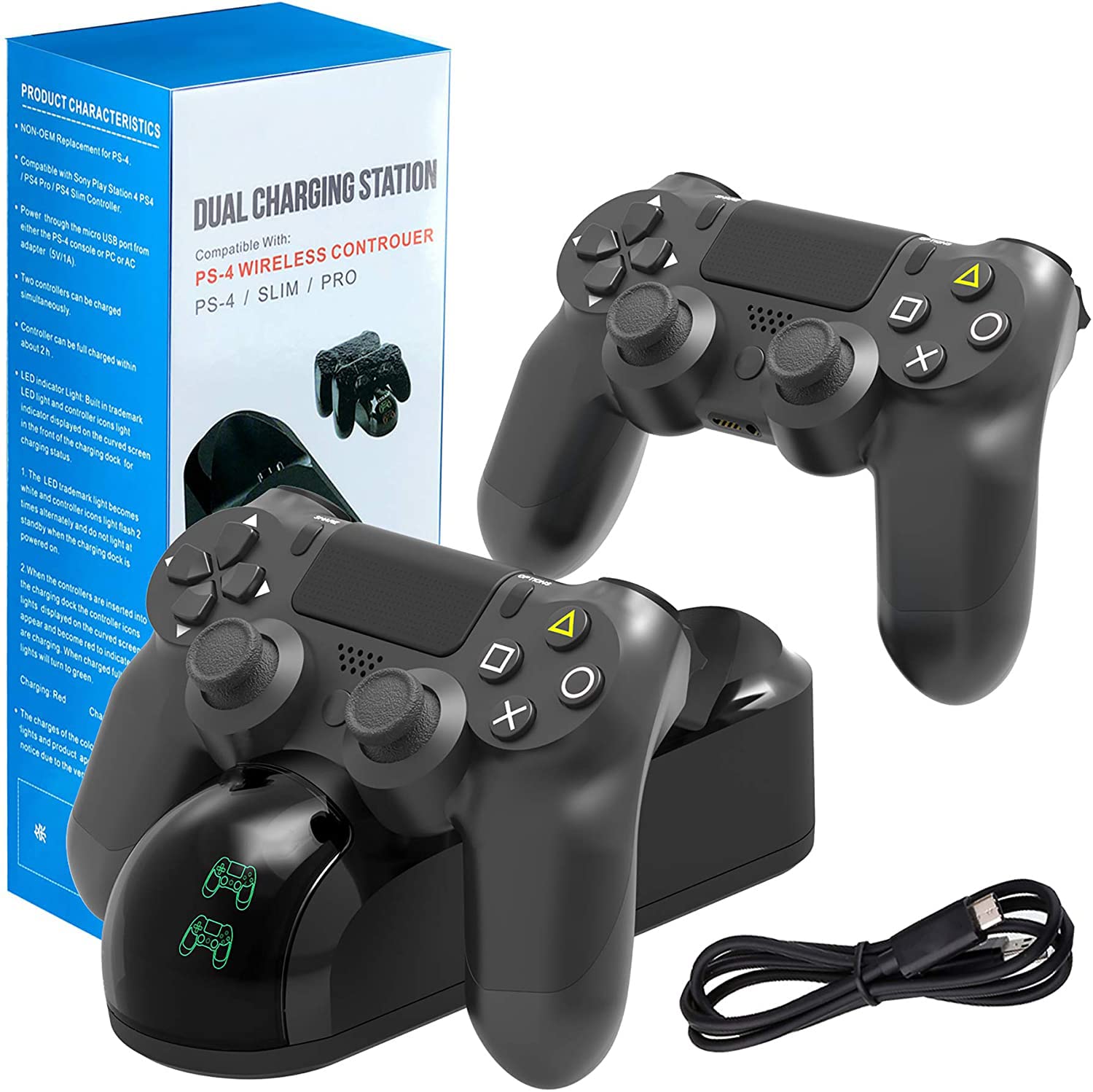Mua PS4 Controller Charger Charging Station, YCCSKY Dual Shock PS4 Chargers  Controller PlayStation 4 Twin Charge Docking Station Stand Wireless PS4  Charger for Sony PS4/PS4 Pro/PS4 Slim Controller, Black trên Amazon Mỹ