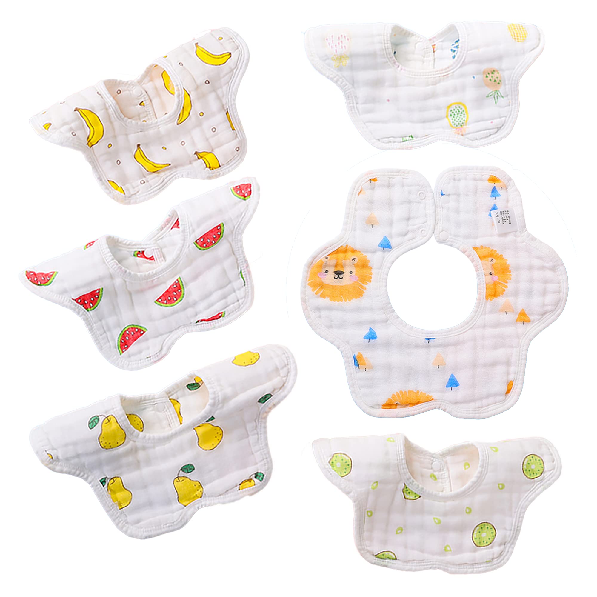 Vivana Sports 360 ​​° Rotate Soft Bibs for Baby Boys Girls Anti-Stain and Odor Resistant , Breathable , Comfortable , Neck Baby Bibs (6pcs)