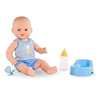 Corolle Drink and Wet Bath Baby Paul - 14” Boy Baby Doll with 3 Accessories - Bottle, Potty, and Pacifier - Really Drinks and Goes Potty, for Kids Ages 2 Years and up