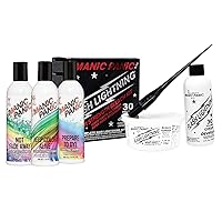 MANIC PANIC Electric Lizard Green Hair Dye Bundle with Prepare to Dye Clarifying Shampoo, Shampoo and Conditioner Set for Colored Hair and Hair Bleach Kit 30 Volume Developer
